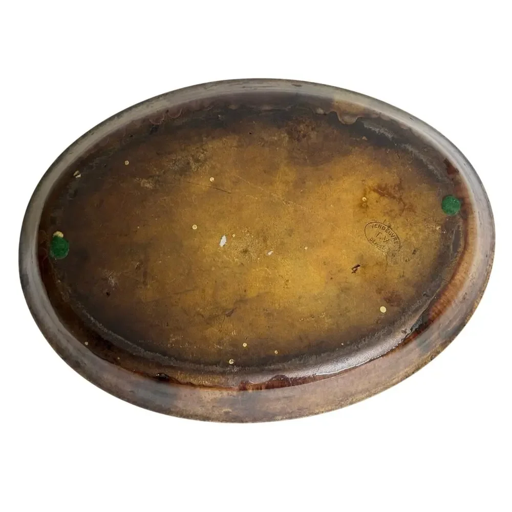 Antique Cookware/Display-French Lidded Terrine/Lid & Vendeuvre TV AuGratin Dish